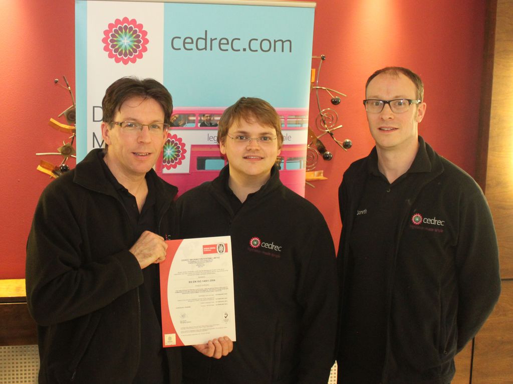 cedrec gains iso14001