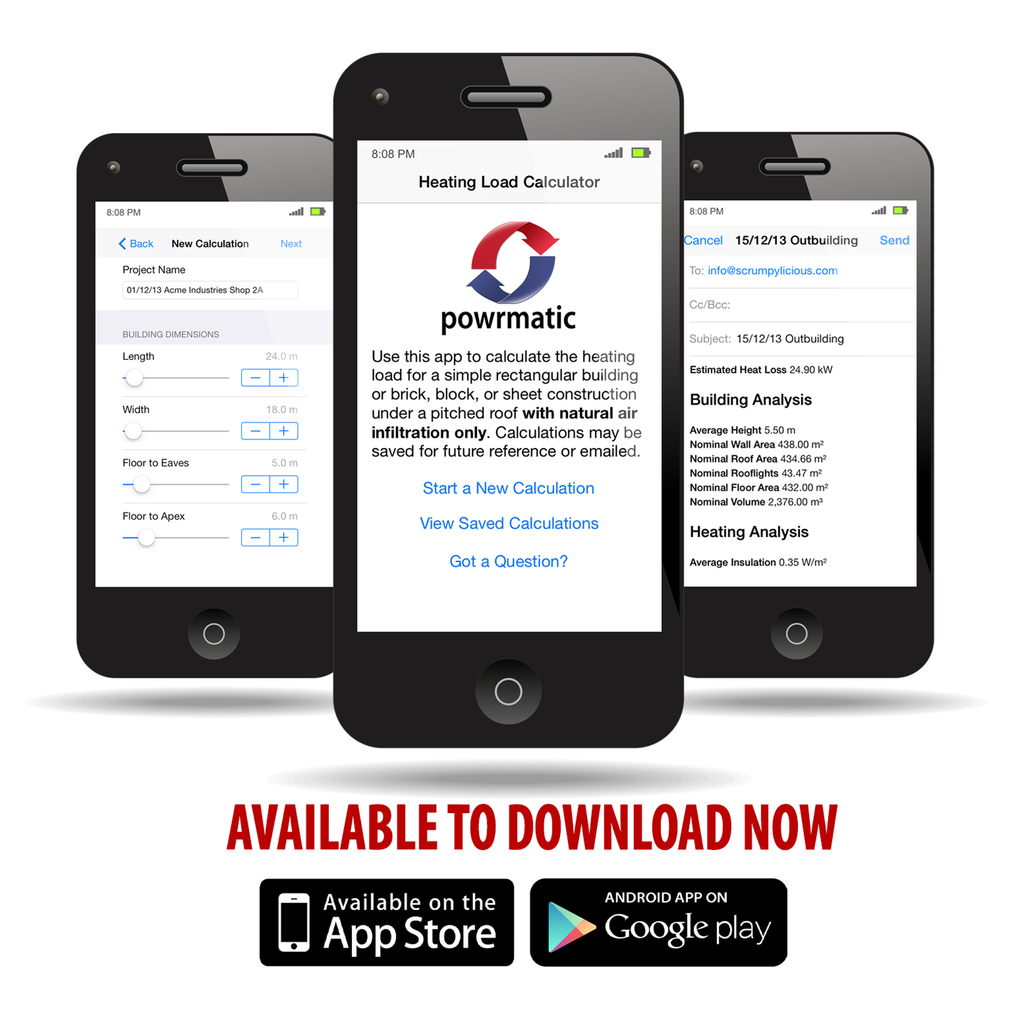 powrmatic heat loss app