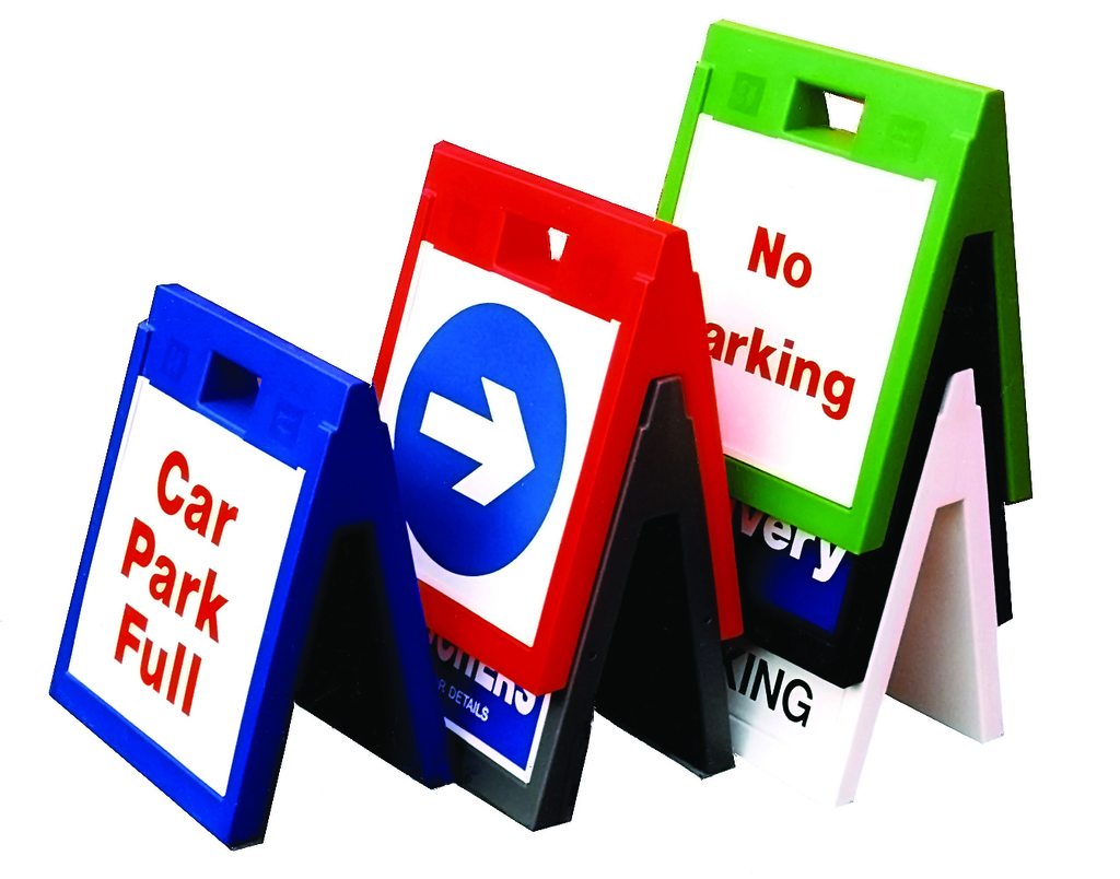 stacked sentry signs