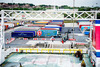 unaccompanied trailers being moved by tug at roro port