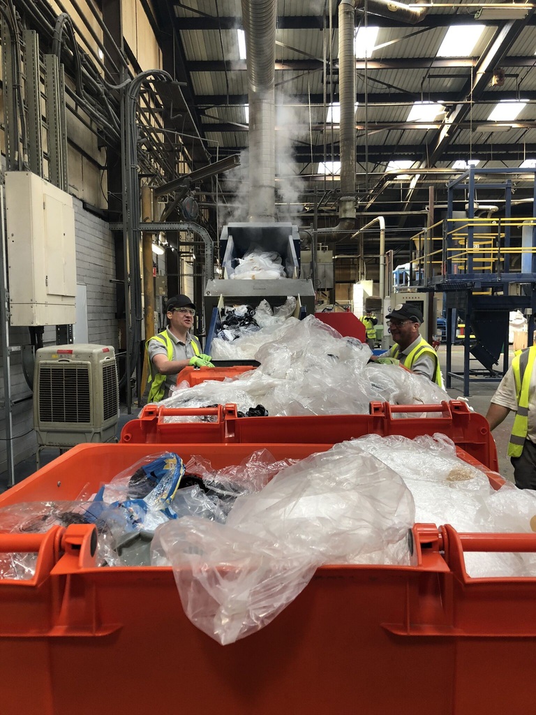 plastic waste from vor being recycled at rhymney site